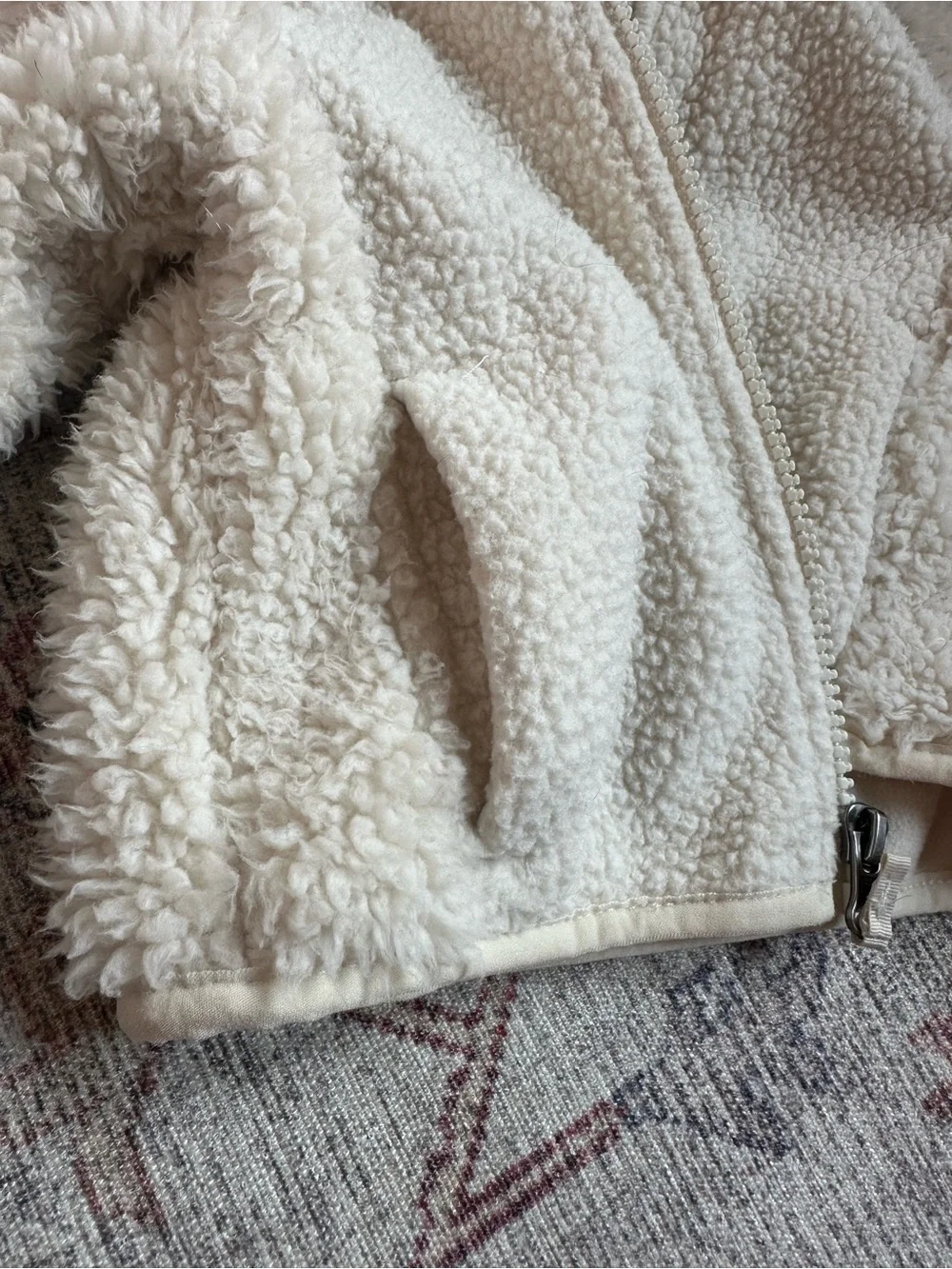 Columbia Cream Zip Up Sherpa Jacket for Baby with Hood 6-12M